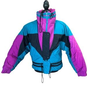 Vintage Gerry Colorado Classics Colorblock Ski Jacket Teal Purple Puffer M